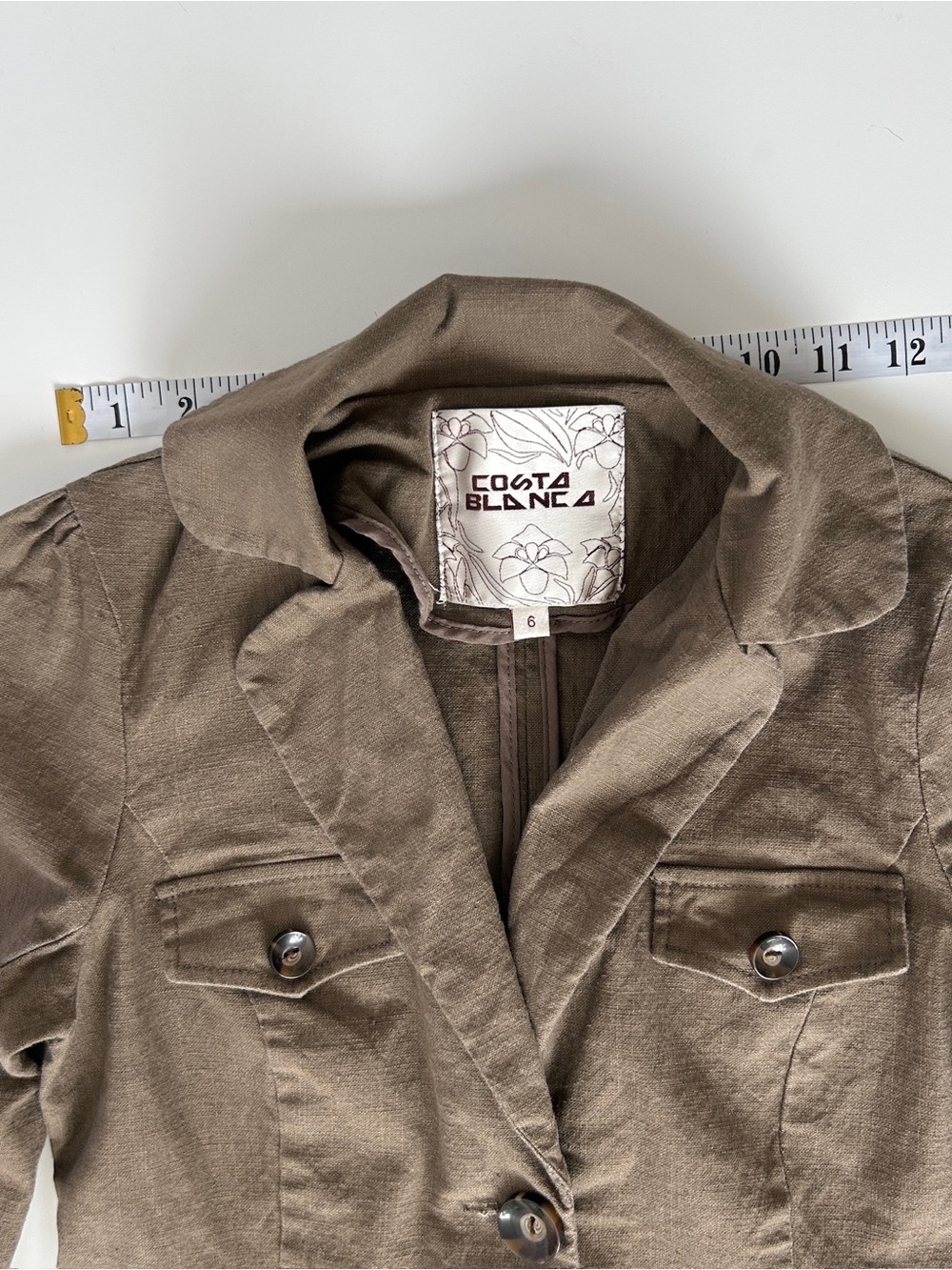 Vintage Olive Tailored Button Up Blazer - Picture 5 of 5
